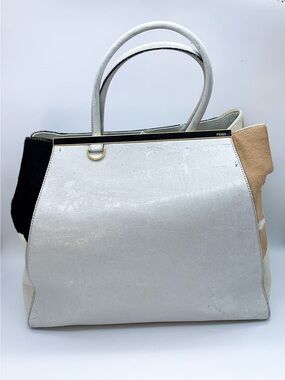 Fendi 2Jours Leather and Calf-Hair Tote Bag